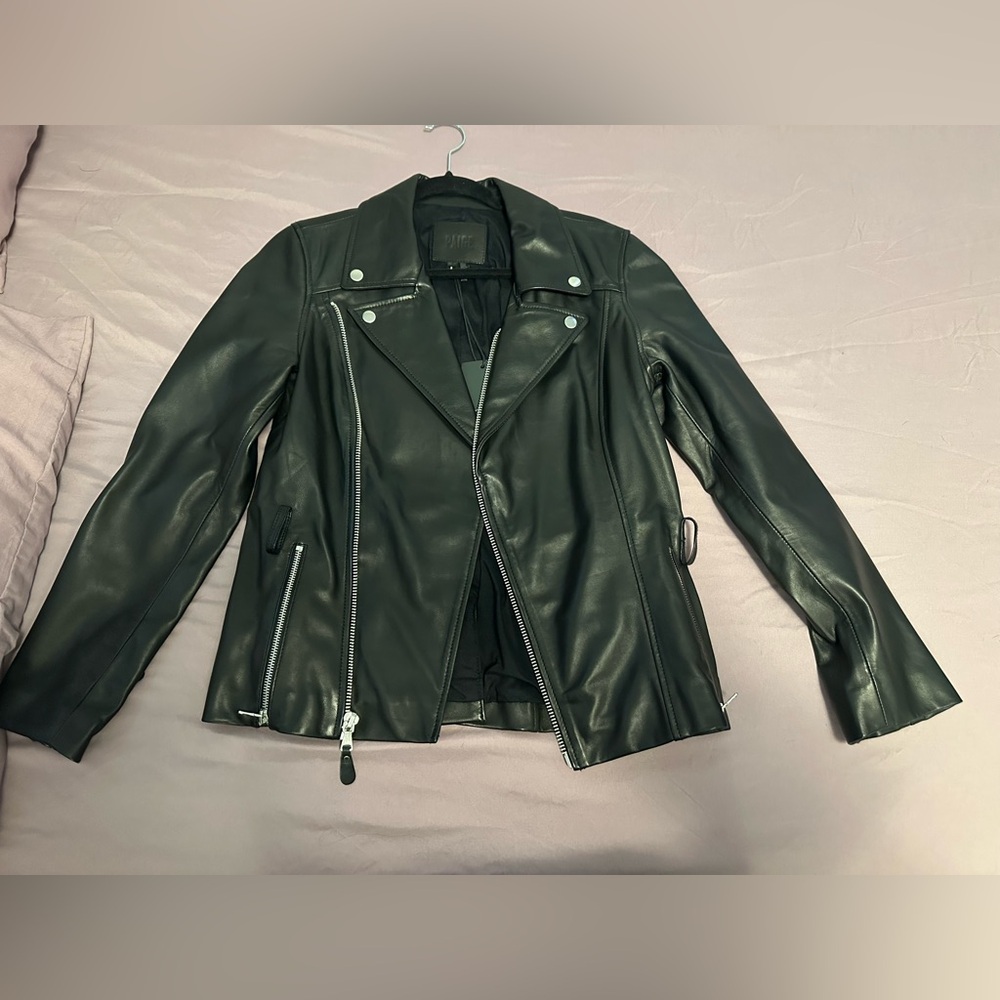 PAIGE Black Leather Moto Jacket